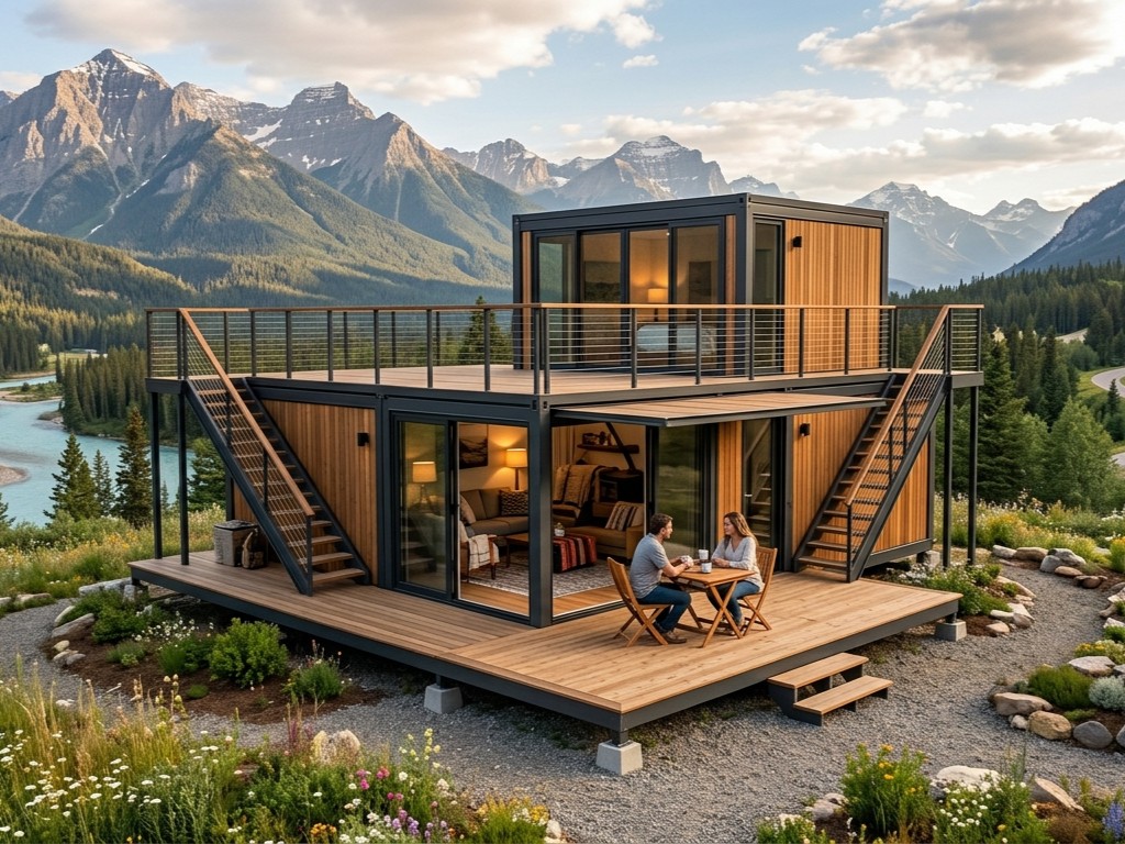 Sustainable Living House - 環境に優しいプレハブ住宅、2寝室1バスルーム、キッチン付き、持続可能な裏庭生活・オフィス向けプレハブ住宅