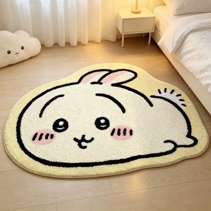 Sustainable Living Products - チイカワ漫画ラグ アニメハチワレウサギ ぬいぐるみフロアマット バスルーム滑り止めカーペット 車用クッション ソフトリビングルーム装飾