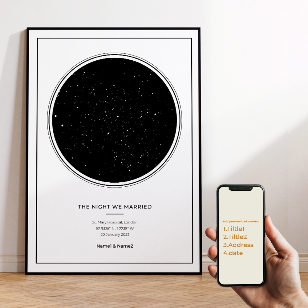 現代風カスタムパーソナライズ夜空星図ウォールアートキャンバス - Sustainable Living Products のレビューと価格