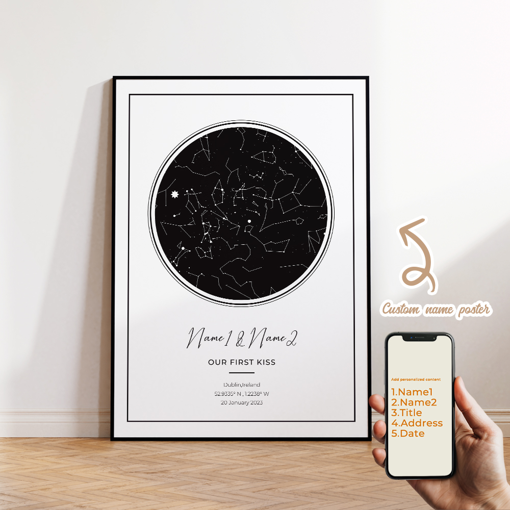現代風カスタムパーソナライズ夜空星図ウォールアートキャンバス - Sustainable Living Products のレビューと価格